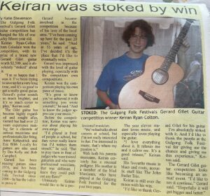 Winning a Guitar @ the Gulgong Guitar Festival in 2004 ... from the vault: Kieran Colton's success - a blast from the past: